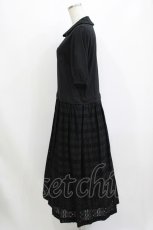 画像2: Jane Marple / ヴィンテージストライプレースコラボレーションドレス  ブラック×ブラック H-26-08-09-016-JM-OP-KB-ZH (2)