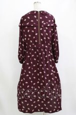 画像3: Jane Marple Dans Le Salon / Floating flowers afternoon dress  ワイン H-26-08-09-002-JM-OP-KB-ZH (3)