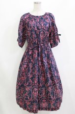 画像1: Jane Marple Dans Le Salon / Marie Antoinette drawstring sleeve dress Free ネイビー H-26-08-09-019-JM-OP-AK-ZH (1)