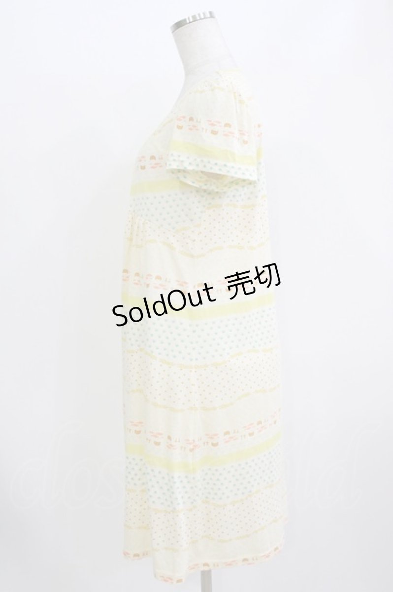 画像2: Franche Lippee / オリプリワンピース M アイボリー/ねこ H-26-08-10-032-LO-OP-NS-ZH (2)