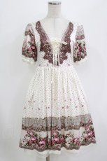 画像1: axes femme / 花柄ドットワンピース M オフ H-26-08-10-033-AX-OP-NS-ZH (1)
