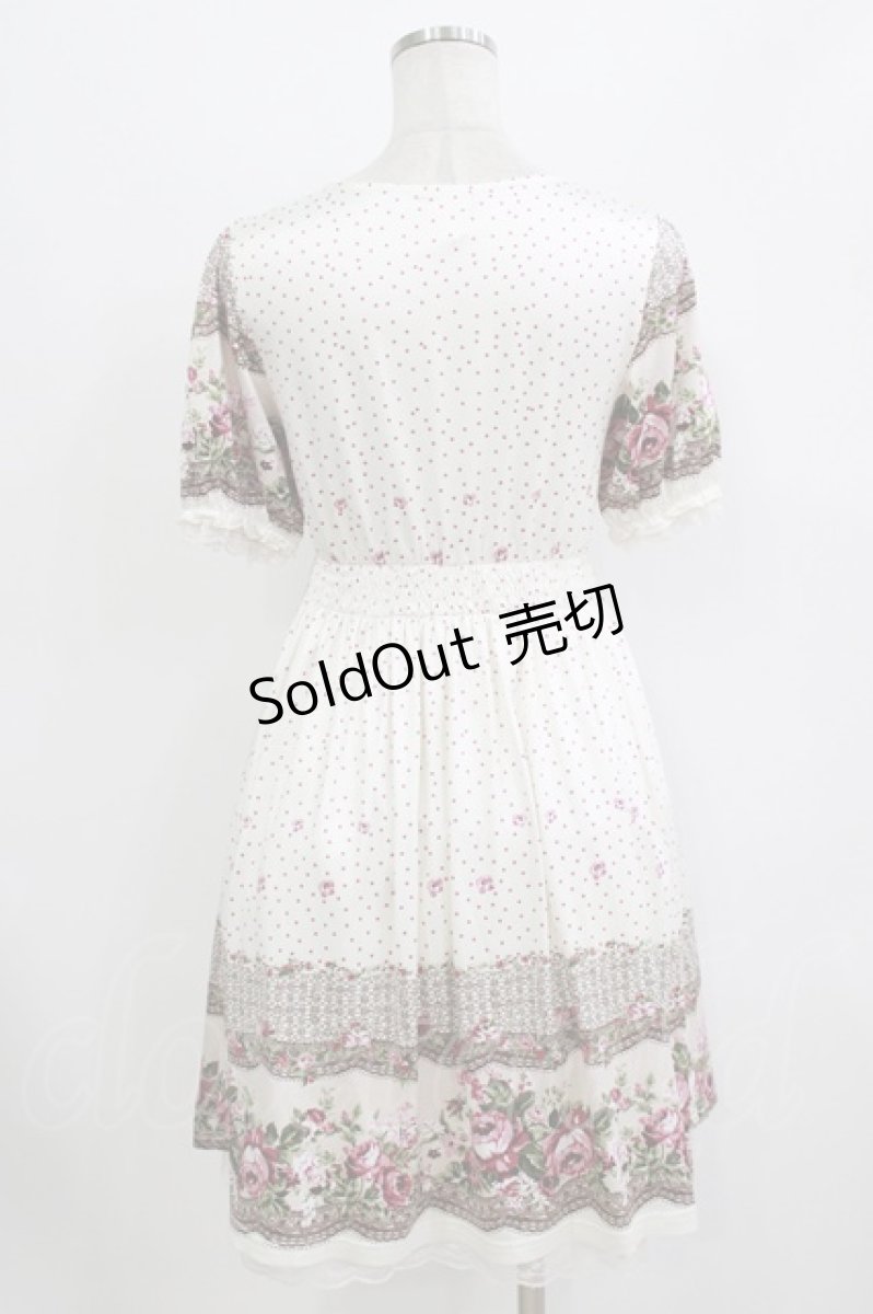 画像3: axes femme / 花柄ドットワンピース M オフ H-26-08-10-033-AX-OP-NS-ZH (3)