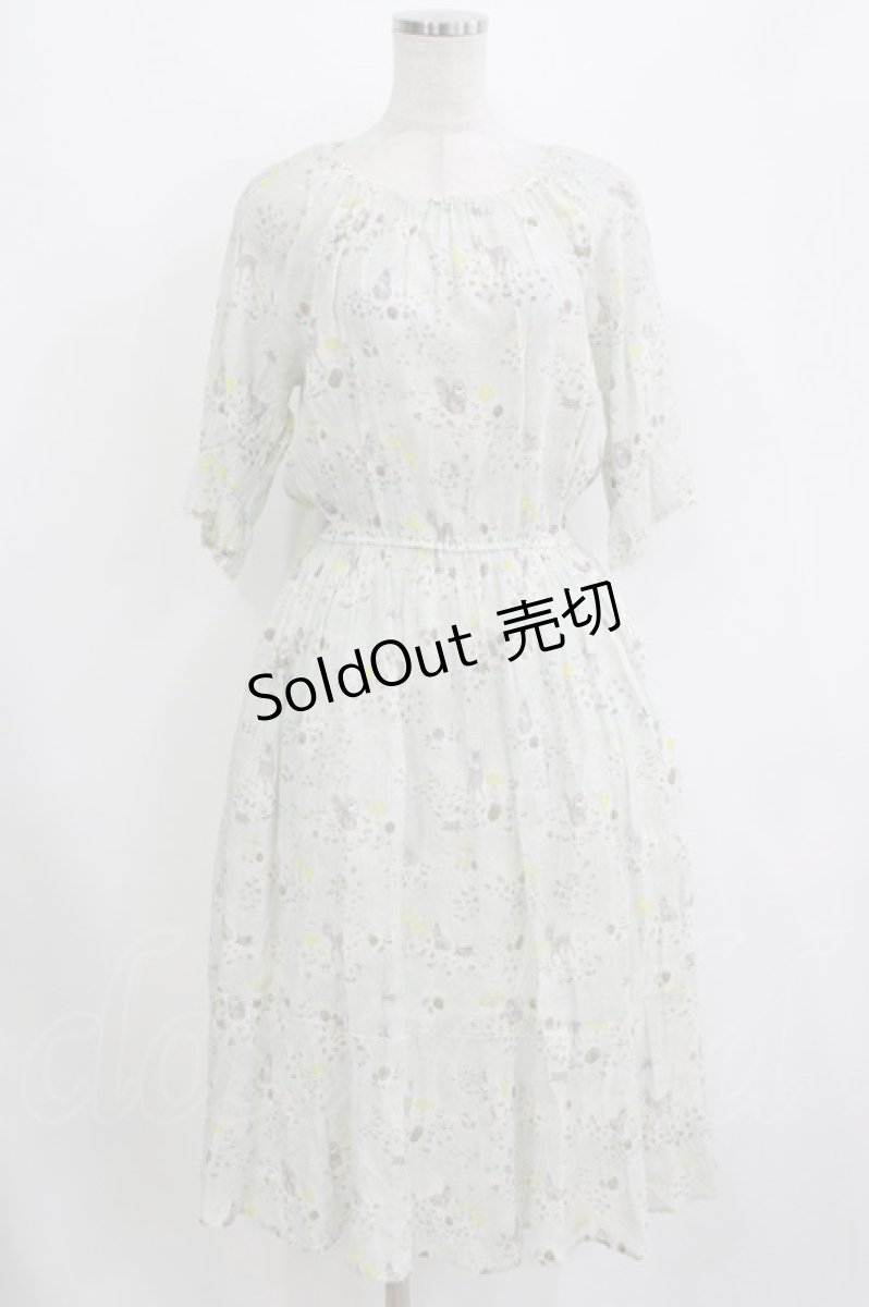 画像1: Franche Lippee / オリプリワンピース M ブルー/きのこ H-26-08-10-036-LO-OP-NS-ZH (1)