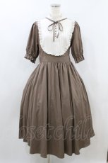 画像1: m petit by misako / ナシジムジキリカエワンピース L ブラウン H-26-08-10-1007-LO-OP-NS-ZH (1)