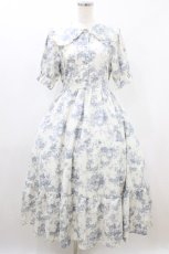 画像1: m petit by misako / トワルドジュイOPハンソデ M オフ/ブルー H-26-08-10-1009-LO-OP-NS-ZH (1)