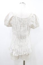画像2: axes femme / はしごレースストライプトップス M アイボリー H-26-08-10-1029-AX-TO-YZ-ZH (2)