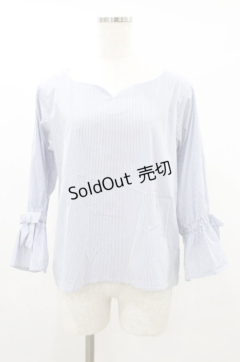 画像1: an another angelus / ストライプブラウス Free OFF WHITE/BLUE H-26-08-10-1030-CA-BL-NS-ZH (1)