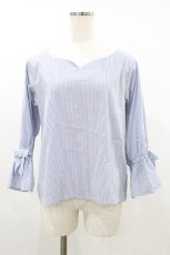 画像1: an another angelus / ストライプブラウス Free OFF WHITE/BLUE H-26-08-10-1030-CA-BL-NS-ZH (1)