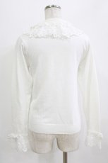画像3: axes femme kawaii / レーシーフリルニットプル M 白 H-26-08-10-057-AX-TO-NS-ZH (3)