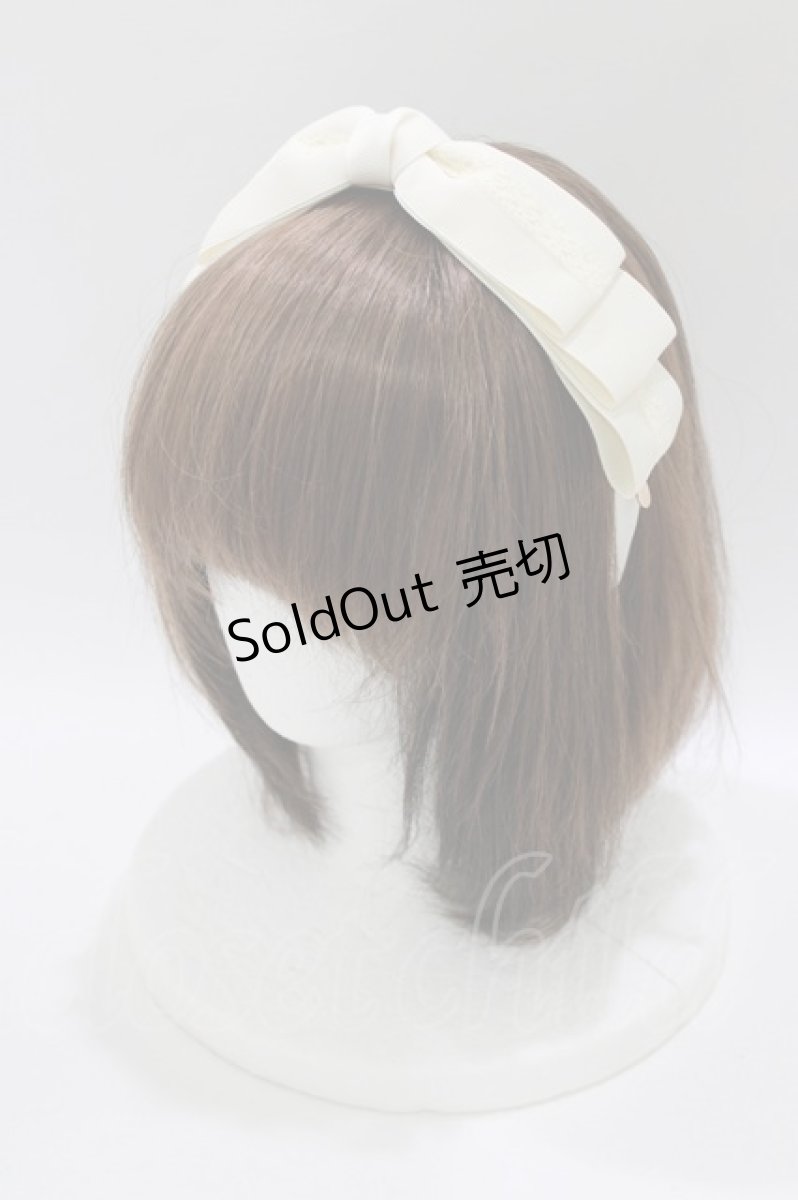 画像1: m petit by misako / NINA's/AM*NIリボンカチューシャ  アイボリー H-26-08-10-069-LO-AC-NS-ZH (1)