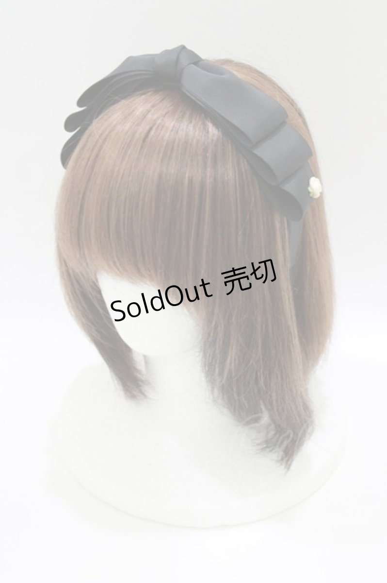 画像1: m petit by misako / NINA'S /リボンカチューシャ  ブラック H-26-08-10-081-LO-AC-NS-ZH (1)