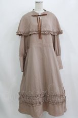 画像1: FLC / MINA*ケープワンピース 3L ベージュ H-26-08-10-012-LO-OP-NS-ZH (1)