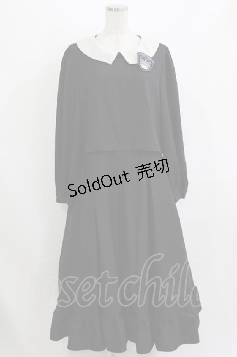 画像1: m petit by misako / サンリオキャラクターズコラボ クロミワッペン付きワンピース LL ブラック H-26-08-10-017-LO-OP-NS-ZH (1)