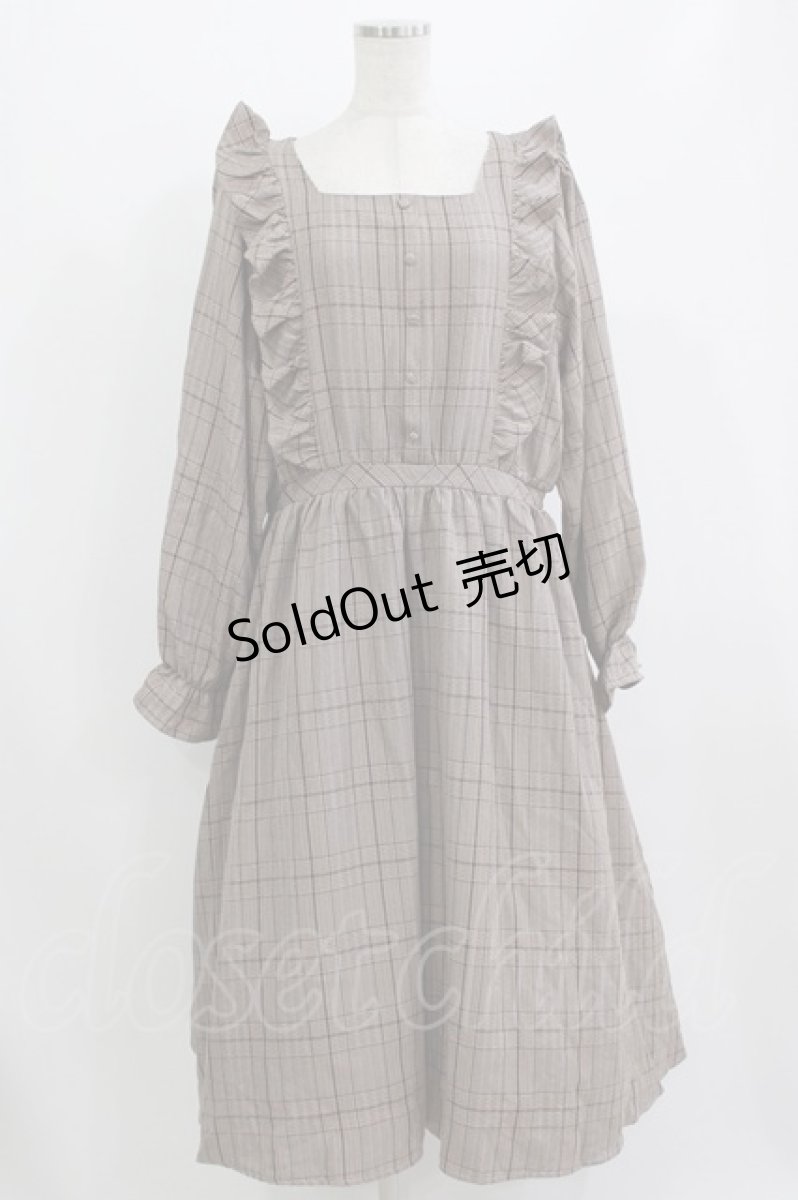 画像1: m petit by misako / チェックワンピース 3L ブラウン H-26-08-10-025-LO-OP-NS-ZH (1)