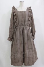 画像1: m petit by misako / チェックワンピース 3L ブラウン H-26-08-10-025-LO-OP-NS-ZH (1)