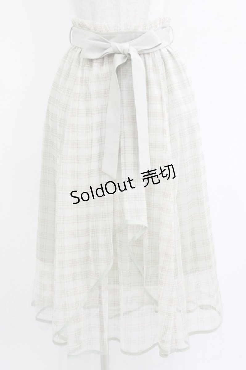 画像1: axes femme POETIQUE / チェックチュールスカート M ミント H-26-08-11-027-AX-SK-NS-ZH (1)
