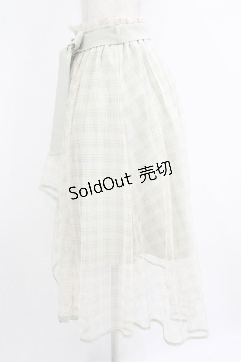 画像2: axes femme POETIQUE / チェックチュールスカート M ミント H-26-08-11-027-AX-SK-NS-ZH (2)