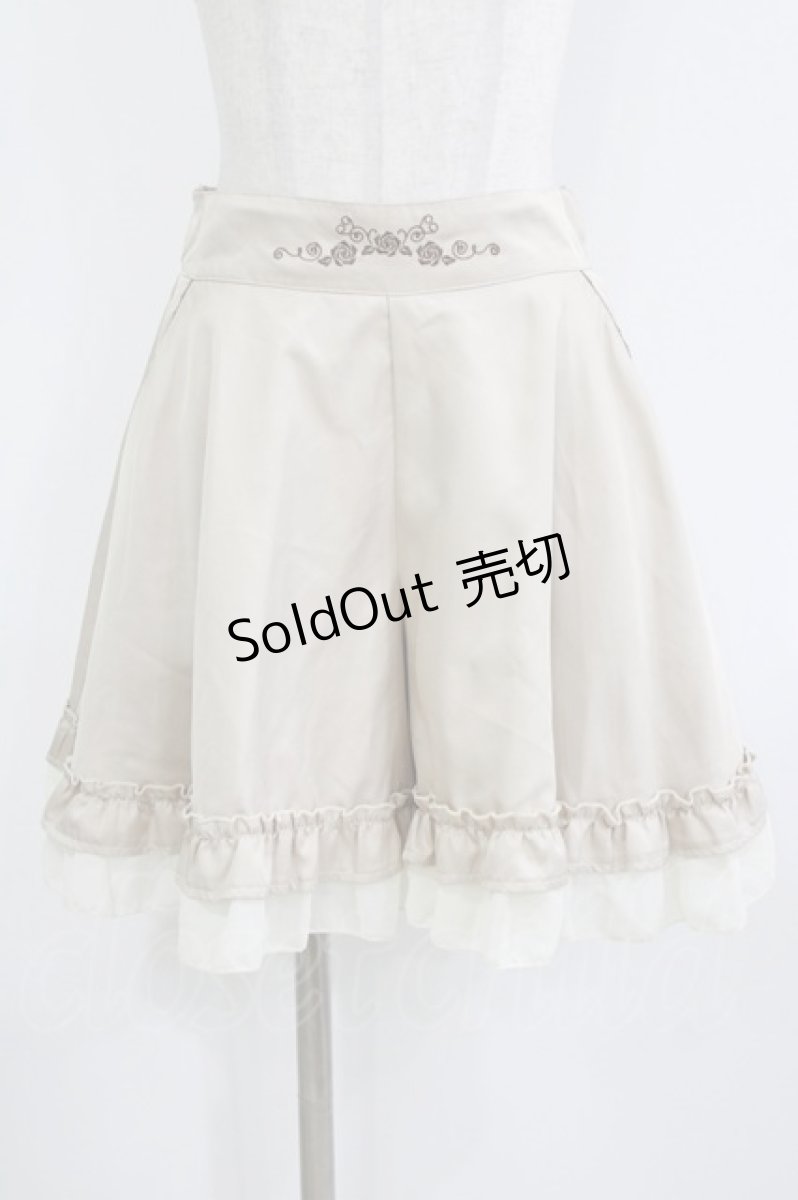 画像1: axes femme / ウエスト刺繍キュロットスカート M 生成り H-26-08-11-036-AX-SK-NS-ZH (1)