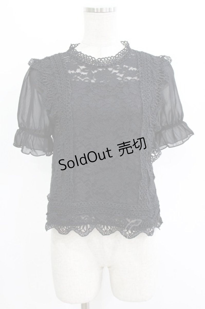 画像1: axes femme POETIQUE / 総レースブラウス M ブラック H-26-08-11-039-AX-BL-NS-ZH (1)