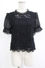 画像1: axes femme POETIQUE / 総レースブラウス M ブラック H-26-08-11-039-AX-BL-NS-ZH (1)