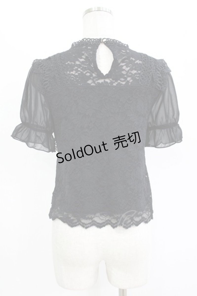 画像3: axes femme POETIQUE / 総レースブラウス M ブラック H-26-08-11-039-AX-BL-NS-ZH (3)