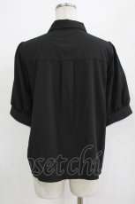 画像2: axes femme / リボン付クロス刺繍ブラウス M ブラック H-26-08-11-048-AX-BL-NS-ZH (2)
