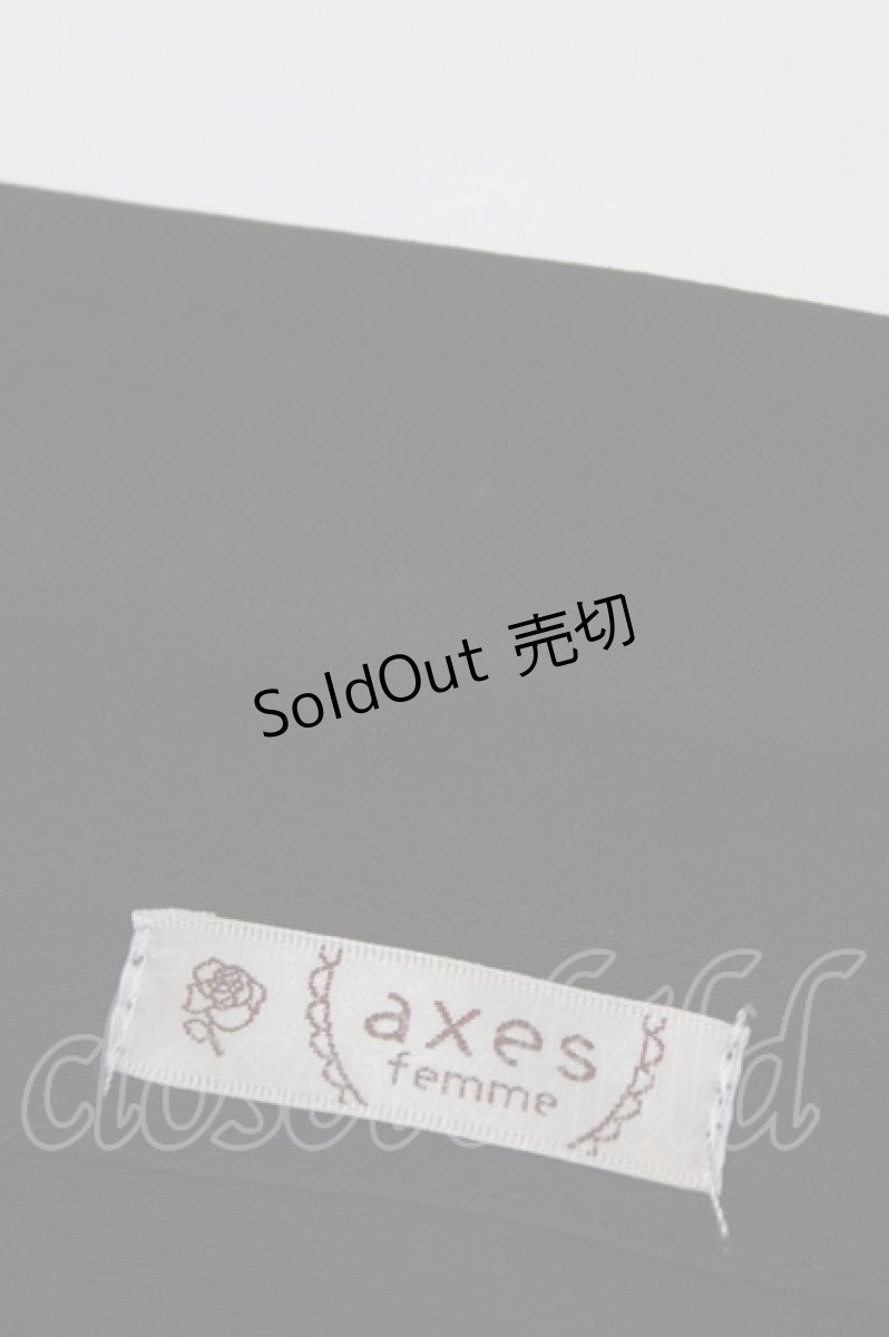 画像3: axes femme / リボン付クロス刺繍ブラウス M ブラック H-26-08-11-048-AX-BL-NS-ZH (3)