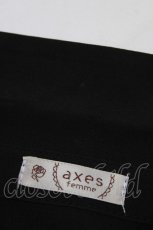 画像3: axes femme / リボン付クロス刺繍ブラウス M ブラック H-26-08-11-048-AX-BL-NS-ZH (3)