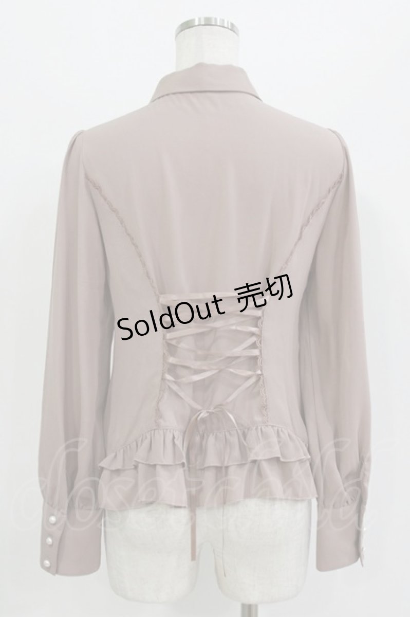 画像2: axes femme / バックレースアップブラウス Free モカ H-26-08-11-050-AX-BL-NS-ZH (2)