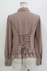 画像2: axes femme / バックレースアップブラウス Free モカ H-26-08-11-050-AX-BL-NS-ZH (2)