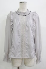 画像1: axes femme / ネックシャーリングブラウス M グレー H-26-08-11-051-AX-BL-NS-ZH (1)