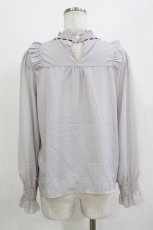 画像2: axes femme / ネックシャーリングブラウス M グレー H-26-08-11-051-AX-BL-NS-ZH (2)