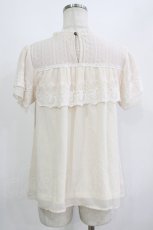 画像2: axes femme / 被せレースシフォンプルオーバー M 生成り H-26-08-11-052-AX-TO-NS-ZH (2)