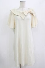 画像1: axes femme / リボン襟カットチュニック M 生成り H-26-08-11-054-AX-OP-NS-ZH (1)