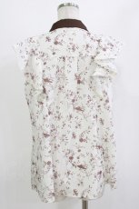 画像3: axes femme / 小花柄ノースリフリルBL M オフ/ブラウン H-26-08-11-055-AX-BL-NS-ZH (3)