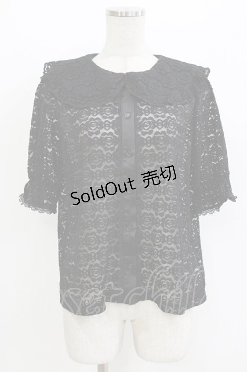 画像1: m petit by misako / TT* AOKレースブラウス M ブラック H-26-08-11-056-LO-BL-NS-ZH (1)