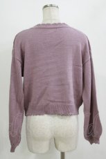 画像2: axes femme / 刺繍×ビジューニットカーデ M ラベンダー H-26-08-11-063-AX-TO-NS-ZH (2)