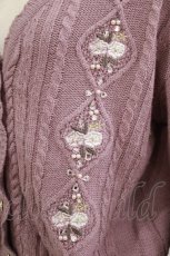 画像3: axes femme / 刺繍×ビジューニットカーデ M ラベンダー H-26-08-11-063-AX-TO-NS-ZH (3)
