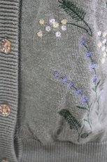 画像4: axes femme / ミモザ刺繍ニットカーディガン M グリーン H-26-08-11-065-AX-TO-NS-ZH (4)