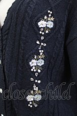 画像4: axes femme / 刺繍×ビジューニットカーデ M ネイビー H-26-08-11-066-AX-TO-NS-ZH (4)