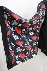画像4: NieR Clothing / 着物風袖ブロッキングシャツ【和傘】 Free ブラック H-26-08-11-073-PU-BL-NS-ZH (4)