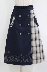 画像1: axes femme / パッチワークトレンチスカート M ネイビー H-26-08-11-009-AX-SK-NS-ZH (1)