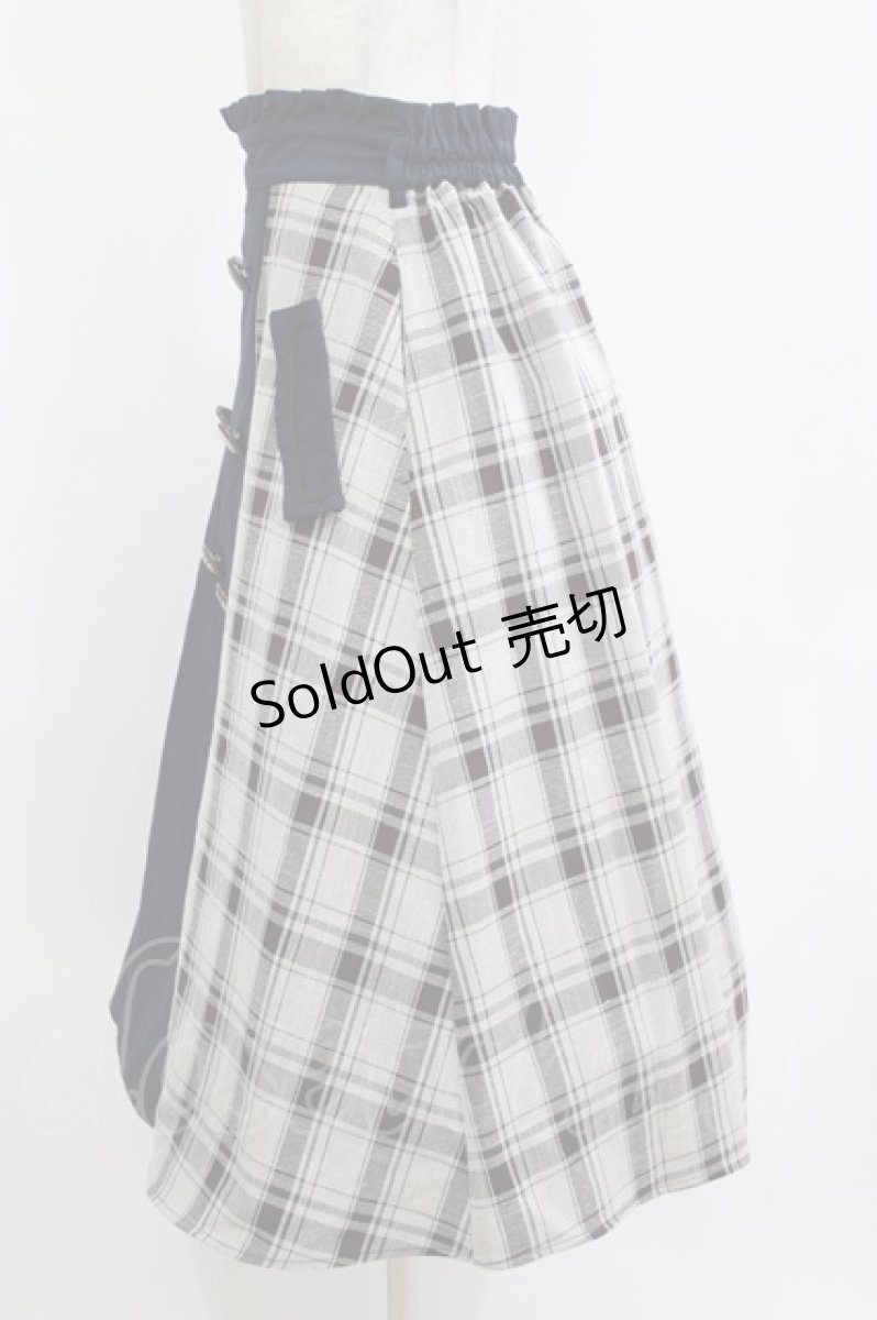 画像2: axes femme / パッチワークトレンチスカート M ネイビー H-26-08-11-009-AX-SK-NS-ZH (2)