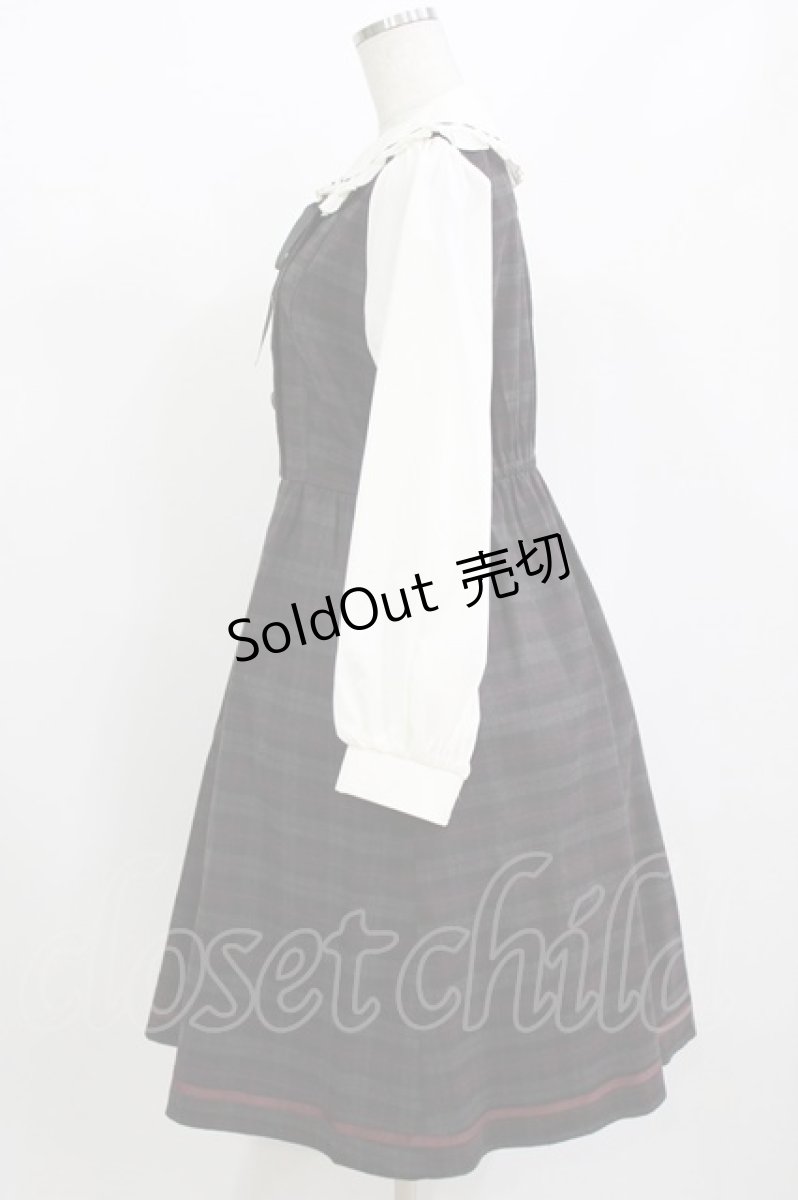 画像2: axes femme POETIQUE / ダブルボタンチェックワンピース M ブラック H-26-08-11-002-AX-OP-NS-ZH (2)