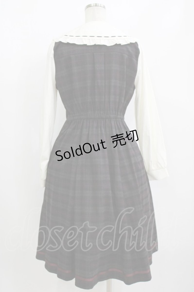 画像3: axes femme POETIQUE / ダブルボタンチェックワンピース M ブラック H-26-08-11-002-AX-OP-NS-ZH (3)