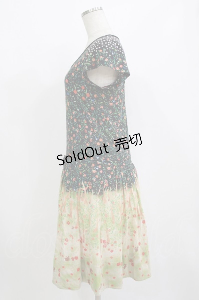 画像2: Franche Lippee / オリプリワンピース M ブラック/うさぎ H-26-08-11-019-LO-OP-NS-ZH (2)