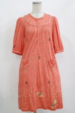画像1: Cherir la femme / オリプリワンピース M オレンジ/栗 H-26-08-11-021-LO-OP-NS-ZH (1)