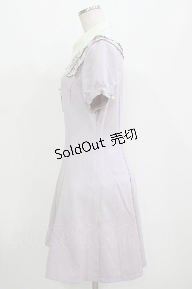 画像2: axes femme POETIQUE / レース襟半袖ワンピース M ラベンダー H-26-08-11-024-AX-OP-NS-ZH (2)