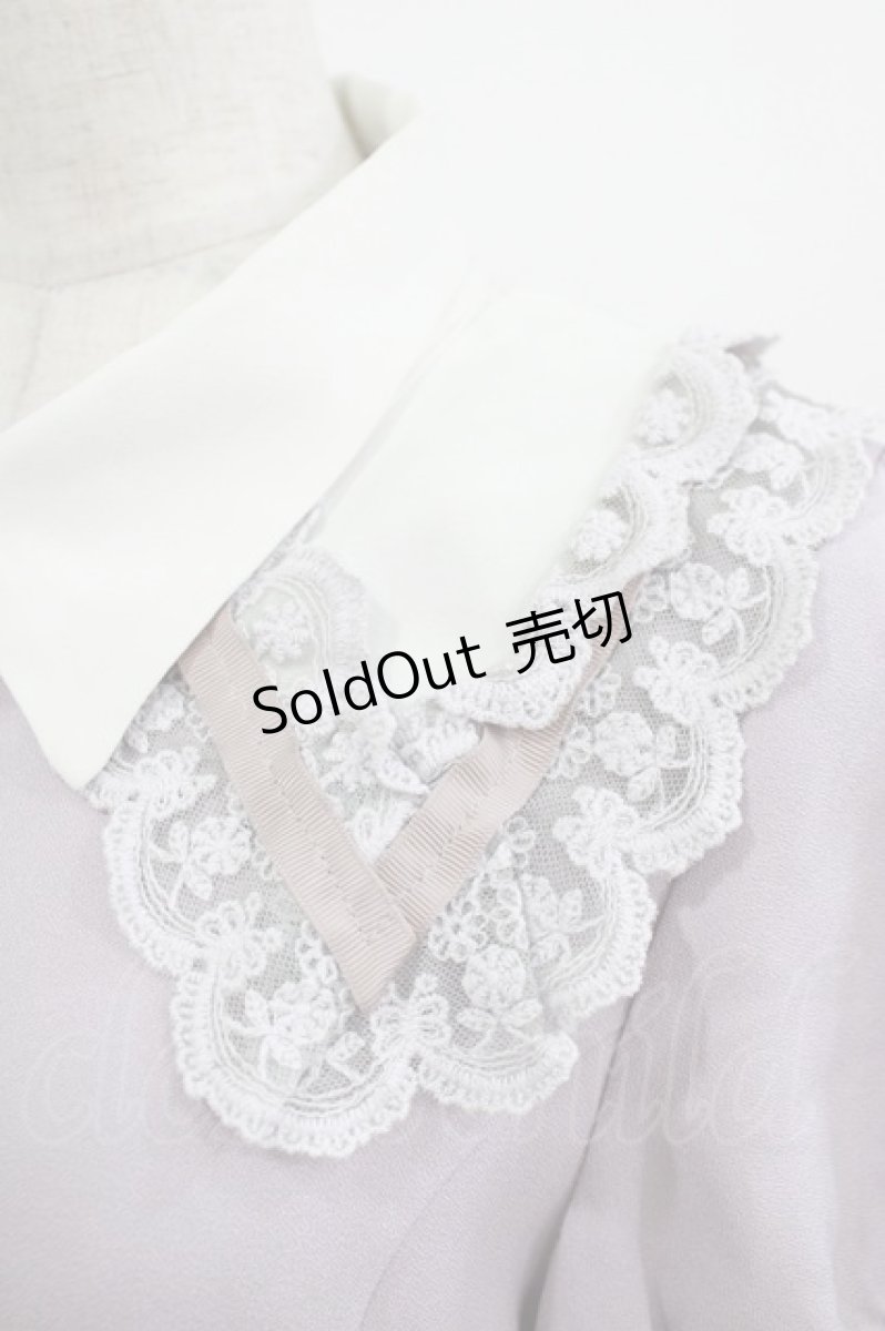 画像4: axes femme POETIQUE / レース襟半袖ワンピース M ラベンダー H-26-08-11-024-AX-OP-NS-ZH (4)