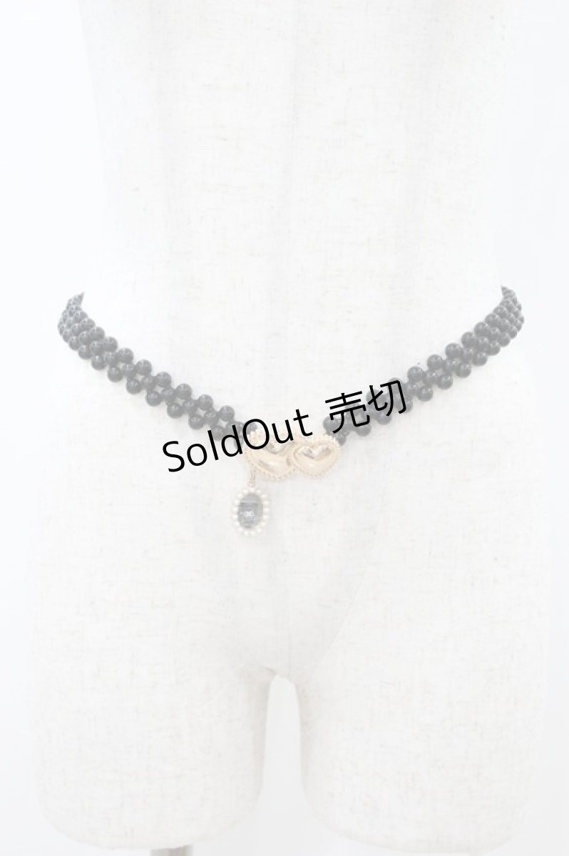 画像1: m petit by misako / サンリオキャラクターズコラボ クロミ パールベルト  ブラック H-26-08-12-006-LO-ZA-NS-ZH (1)